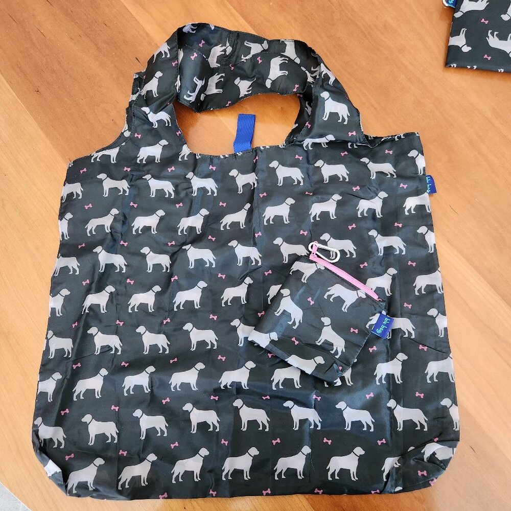 rockflowerpaper "Dogs Black" blu‎ bag Reusable Tote - Foldable Eco-Friendly